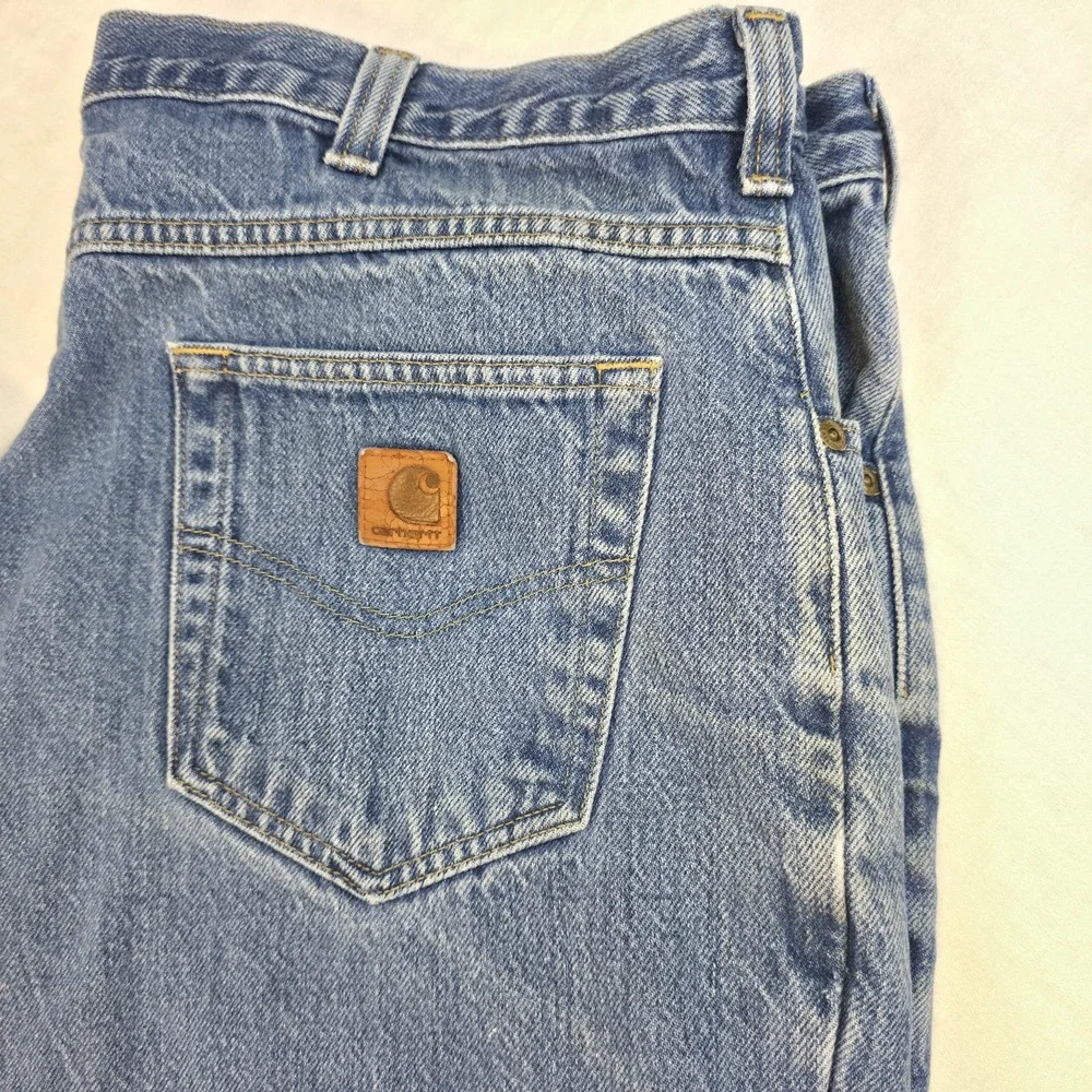Carhartt Men's‎ Relaxed Fit Blue Denim Jeans 40x30 Gorpcore Thrashed Distressed
